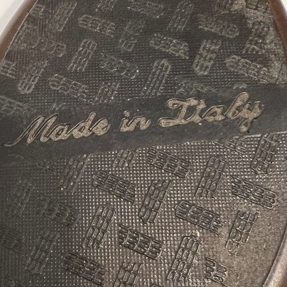 Italian Shoemakers Slip On Wedge Sandals Size 9 Brown/Gold Made in Italy - Picture 5 of 7